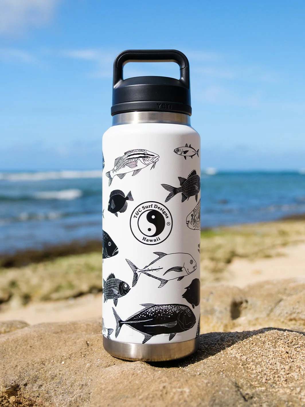 T&C Surf 36 oz Under Da Sea Rambler Yeti Bottle with Chug Cap - Image 3