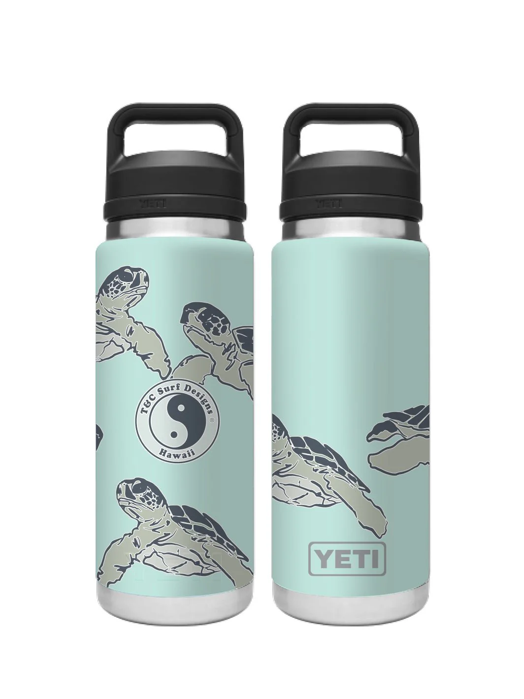 T&C Surf 26 oz Honu Palm Rambler Yeti Bottle with Chug Cap - Image 5