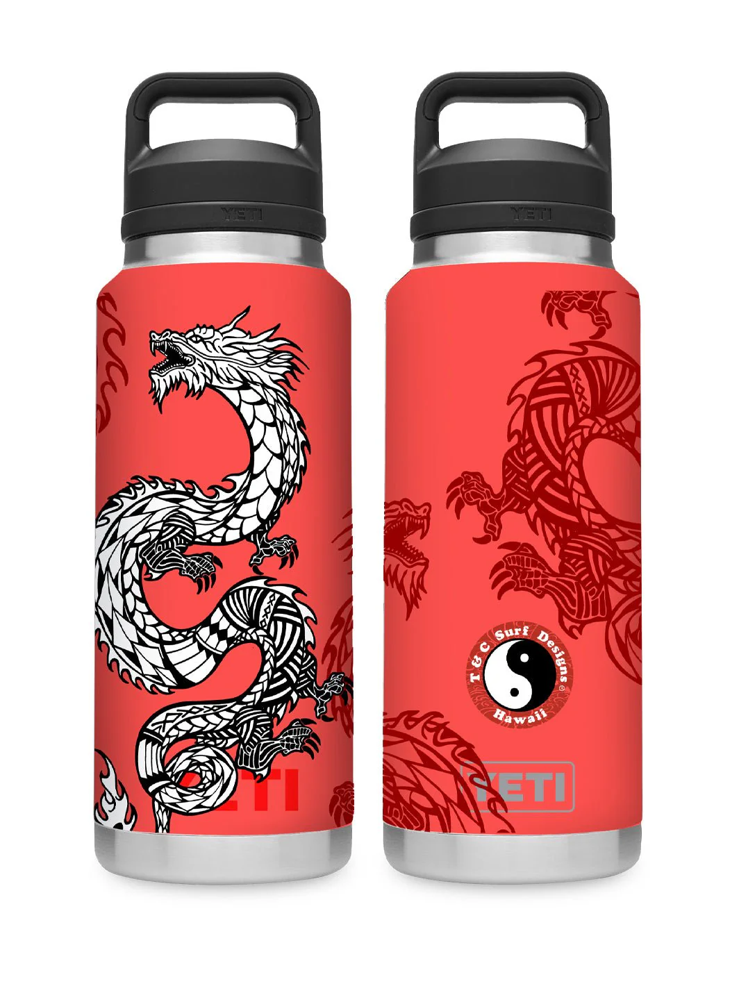 T&C Surf 36 oz Dragon Island Rambler Yeti Bottle with Chug Cap - Image 4