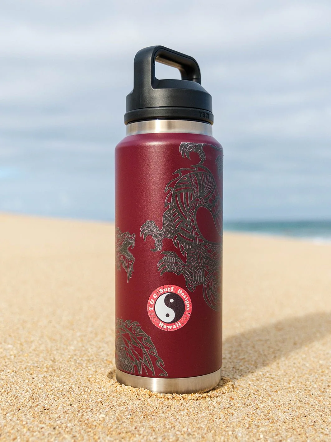 T&C Surf 36 oz Dragon Island Rambler Yeti Bottle with Chug Cap - Image 8