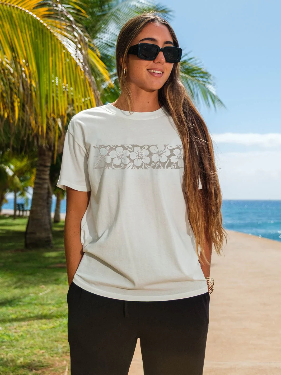 Hibiscus Band Boyfriend Tee