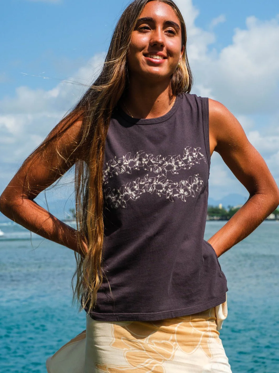 Simple Puakeni Lei Muscle Tank - Image 3